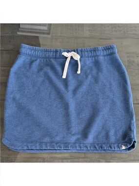 GAP Blue Drawstring Mini Sweat Skirt with White Tie. Womens Size M. 16 in length